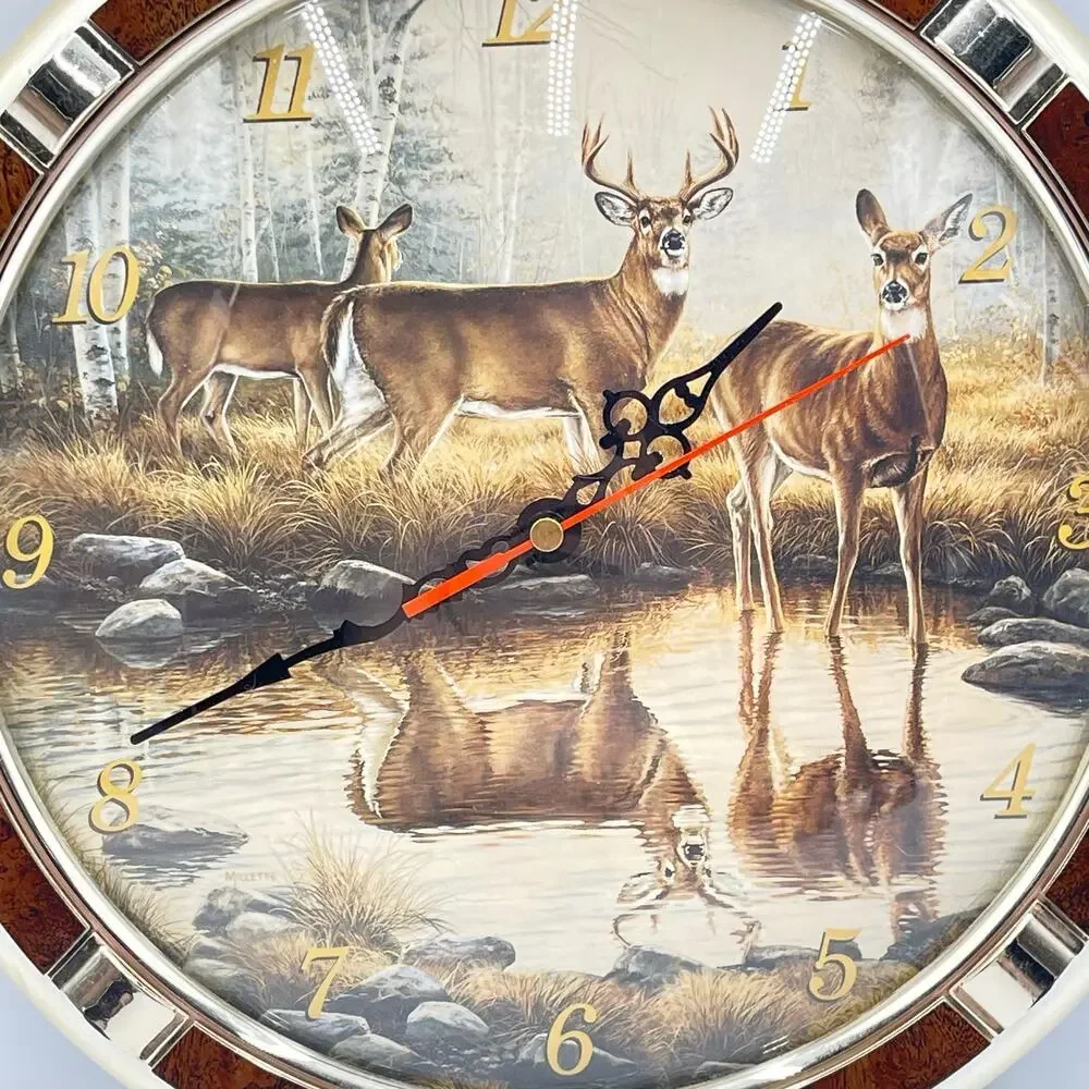 Tranquil Waters Deer Wall Clock by Rosemary Millette 12